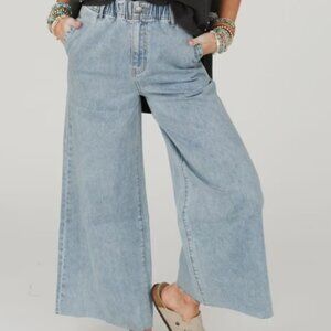 NWT Three Bird Nest Wide Leg Jeans Washed Denim XL BoHo